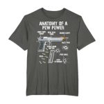 Die beste 9-mm-Pistole für Sportschützen Anatomy of a Pew Pewer - Lustiges Pistolen 9mm Sportschützen T-Shirt
