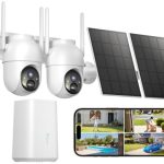 Die beste Überwachungskamera für außen ohne Abo BOOPEX 2K Überwachungskamera Aussen Akku Solar, 2-Cam-Set mit Basisstation