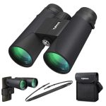 Die besten Ferngläser Kylietech Fernglas 12x42 HD Kompakte Ferngläser wasserdicht für Vogelbeobachtung, Jagd, Wandern, Sightseeing, FMC-Linse Feldstecher inkl. Tragetasche, Tragegurt und Smartphone-Adapter