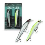 Die besten Wobbler für Zander Zanderfang TAUMLER Zanderwobbler 11 cm Wobbler Set Silber & Neon-Grün UV