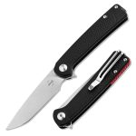 Das beste §42a-konforme Taschenmesser BÖKER PLUS Fire Ant Black - Premium Flipper Taschenmesser mit Detent Ball - leichtes Klappmesser 42a konform - EDC Messer mit Clip & Pinzette - Droppoint Faltmesser