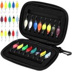 Die besten Forellenköder Forellenköder Set 16 Stück, Spoons Forelle Set 2.5g/3.5g/5g Angelzubehör mit Aufbewahrungsbox, Kunstköder Spinner Blinker Set, Forellen Köder für Forelle Barsch Hecht Zander