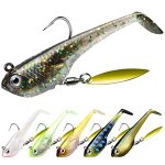 Die besten Hechtköder TRUSCEND Angelköder Gummifische Kunöder Gummiköder Set Fische Angeln Forelle Zander & andere große lebend Köder Jigköpfe, BKK/VMC-Haken, Japan-Formel, Süßwasser-Salzwasser-Fischen Geschenk für Männe