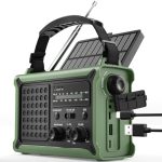 Das beste Kurbelradio ROCAM Kurbelradio, 12000mAh Notfallradio mit Solar, Camping Radio mit AM/FM