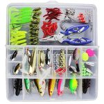 Die besten Angelköder Vicloon 120 PCS Angeln Köder gemischt einschließlich Spinner, VIB, Höhenhaken, Einzelhaken, Drehgelenke, Zangen, Führer, etc. für Süßwasser-Salzwasser-Fischen