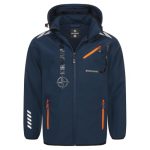 Die beste Softshelljacke für Herren Kirkjubøur® Hestur Herren SOFTSHELLjacke 10.000 mm Wassersäule mit Kapuze und Fleecefutter, atmungsaktiv und wasserabweisend (DE/NL/SE/PL, Alphanumerisch, XL, Regular, Regular, Alvik Navy)