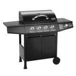 TAINO BASIC 4+1 BBQ Gasgrill Grillwagen Edelstahl-Brenner + Seitenkocher Grill TÜV (BASIC 4+1 Gasgrill)