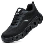 Die besten Sicherheitsschuhe S1 HEOAARG Arbeitsschuhe Herren Sicherheitsschuhe Damen mit Stahlkappe,Arbeitsschuhe Leicht Safety Shoes Atmungsaktiv Stahlkappenschuhe Sneakers,Schwarz EU 43