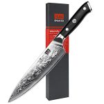 Die besten Damastmesser SHAN ZU Damastmesser Kochmesser 20cm Japanisches Küchenmesser