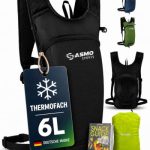 Die besten Skirucksäcke SASMO® Fahrradrucksack klein 6L (Schwarz) - Thermofach & Helmnetz | MTB Rucksack & Skirucksack - Ultraleicht 350g | Fahrrad Rucksack wasserdicht - inkl. Regenschutz | Fahrradrucksack Herren & Damen