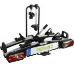 Die besten Fahrradträger EUFAB 11521 Fahrradträger PREMIUM 2, E-Bike geeignet, komplett vormontiert, Diebstahlschutz, für 2 Fahrräder, für Anhängekupplung, Schwarz, Silber
