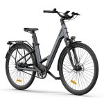 Das beste E-Bike mit Riemenantrieb ADO E-Bike Air 28 Elektrofahrrad,electric bikes Pedelec Riemenantrieb,e bike 28 zoll,Momenten-Sensor, 1 Gang, Heckmotor, 370,00 Wh Akku,Tiefeinsteiger, ebike Damen/Herren,Gepäckträger,Lampe (gray)