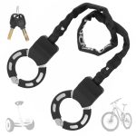 Das beste Schloss für E-Scooter E Scooter Schloss - Handschellenschloss mit Schlüssel, Fahrradschloss für E Scooter mit Gummi-Lock-Hülse, Diebstahlsicher Schloss, Bike Lock, Hochbelastbare Schlösser für Fahrräder, E-Bike, Motorrad