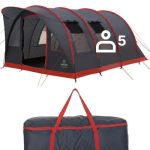 Das beste Familienzelt JUSTCAMP Atlanta 5 Familienzelt für 5 Personen - Tunnelzelt mit Stehhöhe inkl. Vordach & Boden, Eingang mit Fliegengitter - Campingzelt groß, geräumig, wasserdicht - Ideal für Campen & Festival