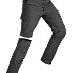 Die beste Wanderhose für Herren Wespornow Herren Zip-Off-Wanderhose-Abnehmbar-Trekkinghose, Atmungsaktiv Outdoorhose Arbeit Hosen Schnell Trockend Sommer Funktionshose mit 5 Taschen (Dark Grau, L)