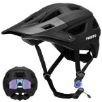 Die besten MTB-Helme Favoto Mountainbike Fahrradhelm mit Schirm Leicht - Doppelte Inmould Technologie MTB Helm für Damen Herren Rennradhelm Schwarz Matt L(59-61cm) Verstellabr