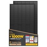 Das beste Solarpanel Solakon Solarpanel 500W, Bifazial Glas-Glas N-Type Solarmodul, 40v Full Black Solarmodule/Solar Module für Balkonkraftwerk/Solaranlage, 500w Solar Panel für Photovoltaik Komplettanlage (2 Stk)