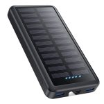 Die beste Solar-Powerbank Power Bank USB C 26800mAh, Solar Powerbank PD 3.0A Schnellladung Externer Akku Wasserdichtes Solarladegeräte mit LED Taschenlampe Handy Akkupack für Camping Outdoor Kompatibel mit iPhone/Samsung etc