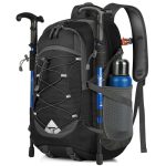 Die besten Wanderrucksäcke IGOLUMON Wanderrucksack Herren Damen 40L Wasserdichter Rucksack Leicht Faltbarer Reiserucksack Trekkingrucksack mit Reflexstreifen Für Radfahren, Klettern, Bergsteigen und Reisen Sport,Schwarz