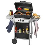 Der beste kleine Gasgrill Clatronic® Gasgrill mit 2 Heizzonen | individuelle Temperatursteuerung | inkl. Grillrost + Warmhalterost | Grill mit praktischem Ablagekorb und großem Stauraum für Gasflasche | GG 3590