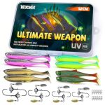 Der beste Gummifisch für Zander VEYCVLA Fishing Gummifische Zander barsch Gummiköder Zander-Angeln-12cm Softbait Angelköder für Forelle Zander & Barsch, Jigköpfe für Gummifische Angeln Jighaken mit Round Kopf