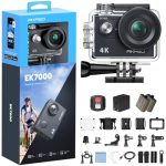 Die beste Unterwasserkamera zum Schnorcheln AKASO Action Cam,4K30FPS 20MP WiFi Unterwasserkamera EIS Stabilisierung 170° Weitwinkel Ultra HD Action Kamera mit 4X Zoom und 2x1050mAh Akkus-EK7000 Schwarz