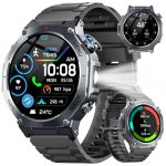 Die beste Outdoor-Smartwatch Smartwatch Herren, GPS Militär Fitnessuhr Sportuhr,1,43"AMOLED Smart Watch