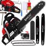 Die besten Motorsägen MalTec Benzin- Motorsäge- Kettensäge MasterCut5700W | 5,7PS | 58CC | 2x Ketten und 2x Schwerten