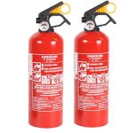 Der beste Feuerlöscher für zu Hause 2 Stück ABC-Pulverfeuerlöscher 1kg Halterung/Manometer (GP-1X Autofeuerlöscher fabrikfrisch)