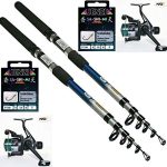 Forellenset Angelset Forelle 2 x Rute 2 x Rolle 2 x Schnur und 20 Haken NEU