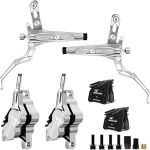 AEYINO Fahrrad Bremsen 4-Kolben-Hydraulisches Vorne 800 Hinten 1550