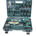 Brüder Mannesmann Werkzeugkoffer, 87-teilig - Werkzeugset mit Werkzeug aus Chrom-Vanadium-Stahl - inkl. Schraubendreher, Zangen, Hammer, Wasserwaage, Stecknüsse & Bits | M29084