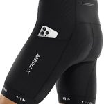 X-TIGER Radlerhose Herren mit 5D Sitzpolster,Fahrradhose Herren Atmungsaktive Schnelltrocknende Radhose mit 3 Taschen