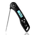 Das beste Fleischthermometer DOQAUS Fleischthermometer, 3 Sekunden Sofortlesezeit Grillthermometer | Bratenthermometer mit Hintergrundbeleuchtung, Lange Sonde, Thermometer Kochen Küchenthermometer für Flüssig,BBQ, Schwarz