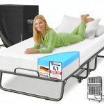 Der beste Wohnwagen mit Einzelbetten KESSER® Klappbett 200x90cm Gästebett inkl. Matratze aus Memory-Schaum & Rollen | faltbares Reisebett mit Metallrahmen für Erwachsene belastbar bis 250kg | Metallbett mit Schaumstoffmatratze & Cover