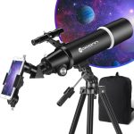 Das beste Teleskop für Einsteiger Teleskope für Erwachsene Astronomie, 80mm Blende 600mm Refraktorteleskop für Kinder & Anfänger, Kompaktes und tragbares Reiseteleskop mit Rucksack