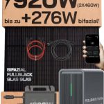 SUNNIVA® 920W Balkonkraftwerk mit 2,24 kWh Speicher Marstek B2500-D & 800W Wechselrichter, BIFAZIAL FULLBLACK komplett Steckdose, PV Solaranlage Komplettset mit Solarspeicher, 2x 460W N-Type Glas-Glas