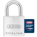 ABUS Vorhängeschloss Titalium AB64TI/30 - Aluminium, Stahlbügel, Level 4 | Leichter Schlosskörper aus Spezial-Aluminium, gehärteter Stahlbügel, doppelte Bügelverriegelung, 30 mm, inkl. 2 Schlüssel