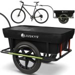 Der beste Fahrradanhänger Juskys Fahrradanhänger 90 Liter - Lastenanhänger mit Kupplung, Deichsel — Anhänger für Fahrrad 40/80 kg Zuladung - Transportanhänger mit Schutzplane