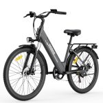 Das beste Trekking-E-Bike GEBIKE E Bike Damen Herren, 26 Zoll Elektrofahrrad bis zu 90 km Reichweite, 250W Motor 55 Nm, 36V 13Ah Akku, Shimano 7-Gang Schaltung,Scheibenbremsen, für Pendeln, Einkaufen und Freizeit - Grau
