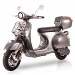 Der beste E-Roller mit 45 km/h elrofu Classico Li Elektroroller mit Straßenzulassung – 45 km/h, 3000 W, LiFePO4-Akku 72V/20Ah, bis 60 km Reichweite, Windschild und Topcase im Lieferumfang, Klasse AM, Schwarz