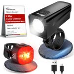 Das beste Fahrradlicht toptrek Fahrradlicht Set USB Aufladbar mit Austauschbarem Akku Design